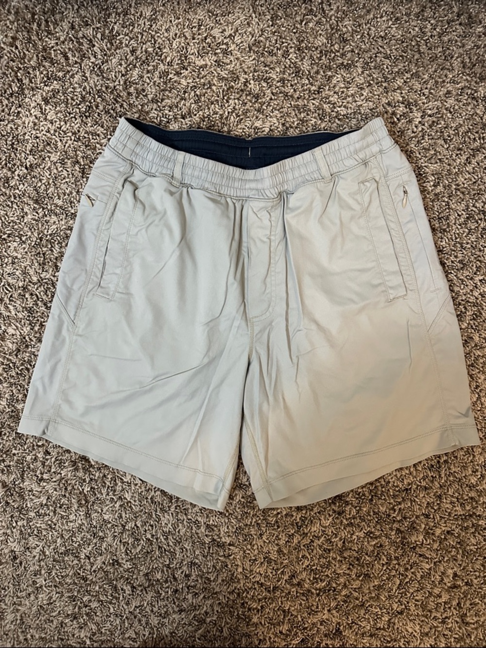Birddogs Light Gray/Tan Shorts with Elastic Waist